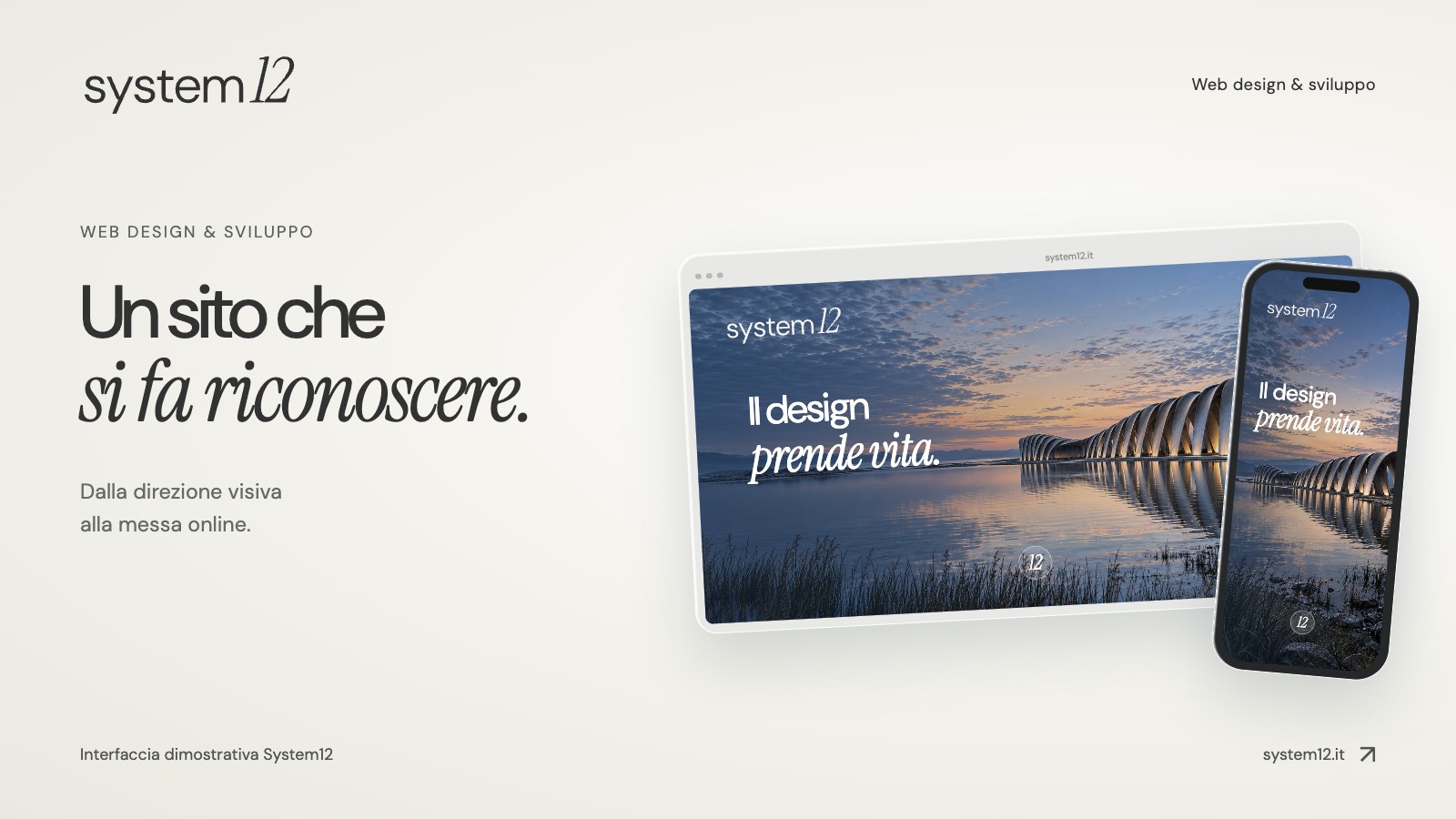 Interfaccia System12 desktop e mobile
